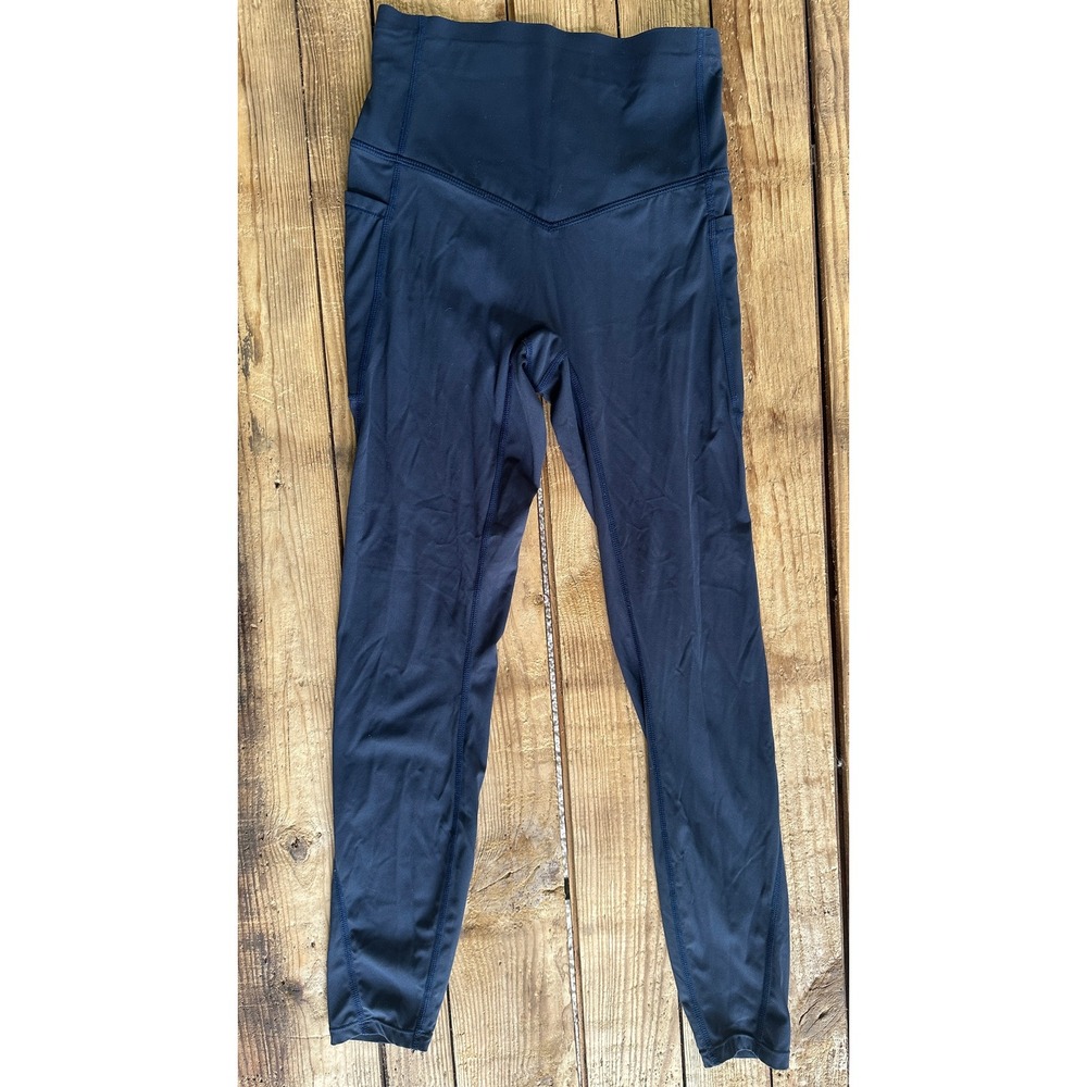 Halara Womens High Waisted Pocket Leggings Navy Blue XS 7/8 Yoga Gym Pants